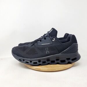 On Cloudstratus Running Shoe Mens 11.5 Triple Black Gym Training Comfort Sneaker